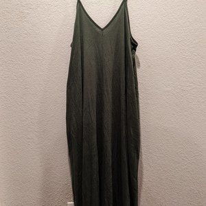 Army Green Spagetti Strap Maxi Dress